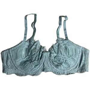 Victoria Secret Teal Lace Underwire Bra Women's Size 36B